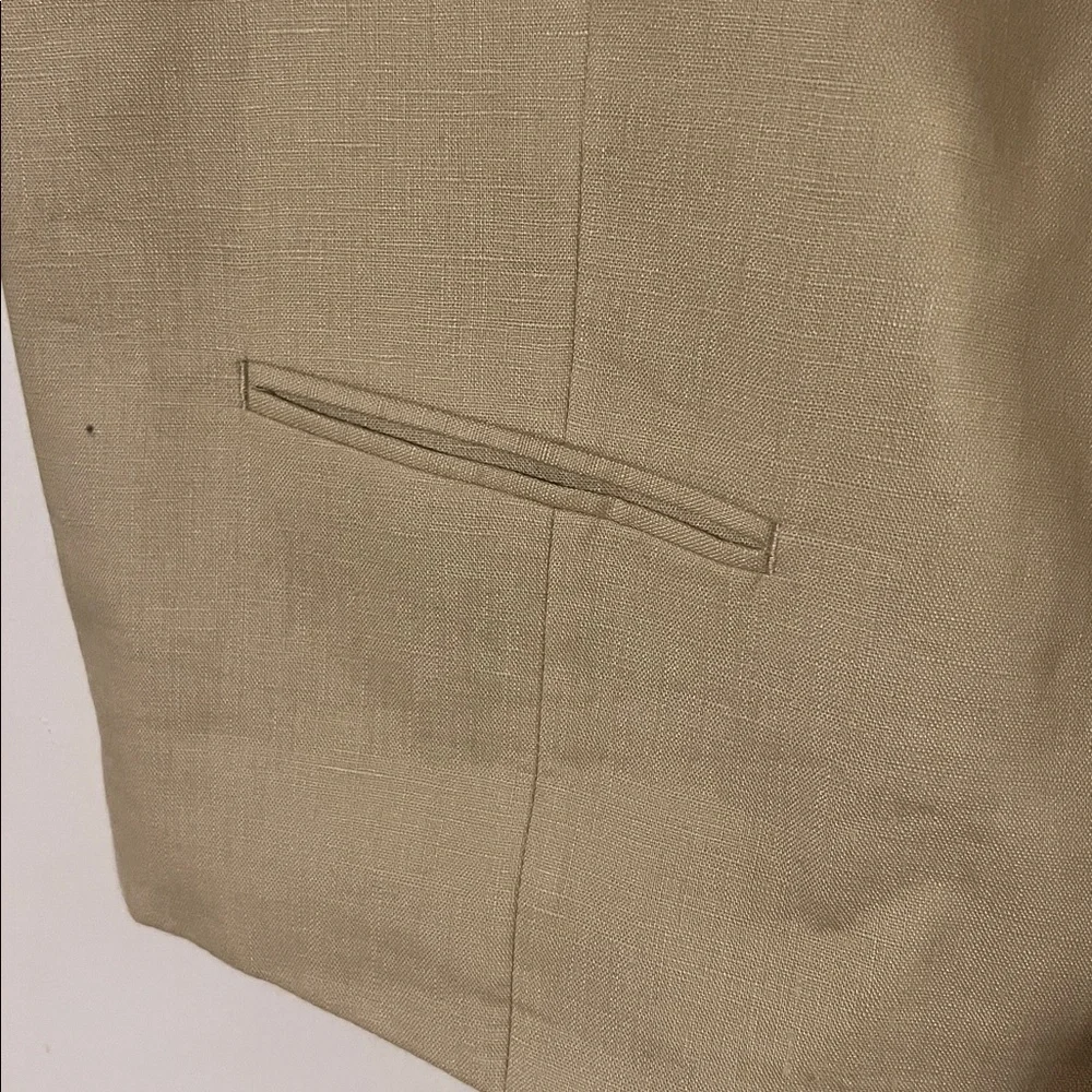 Vintage linen men’s vest. Striped back    Front pockets
